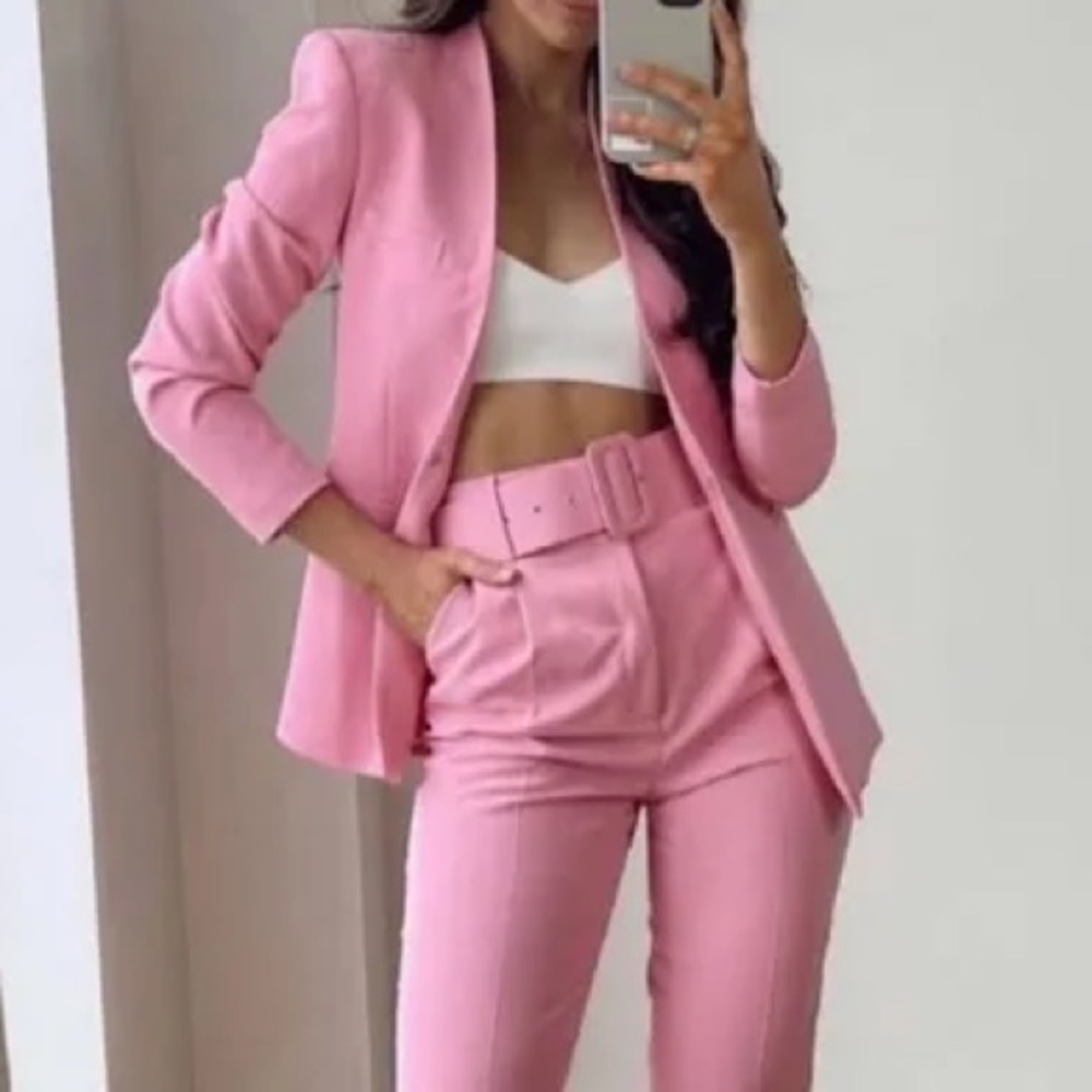 Zara Pink Women's Blazer and Pants Set